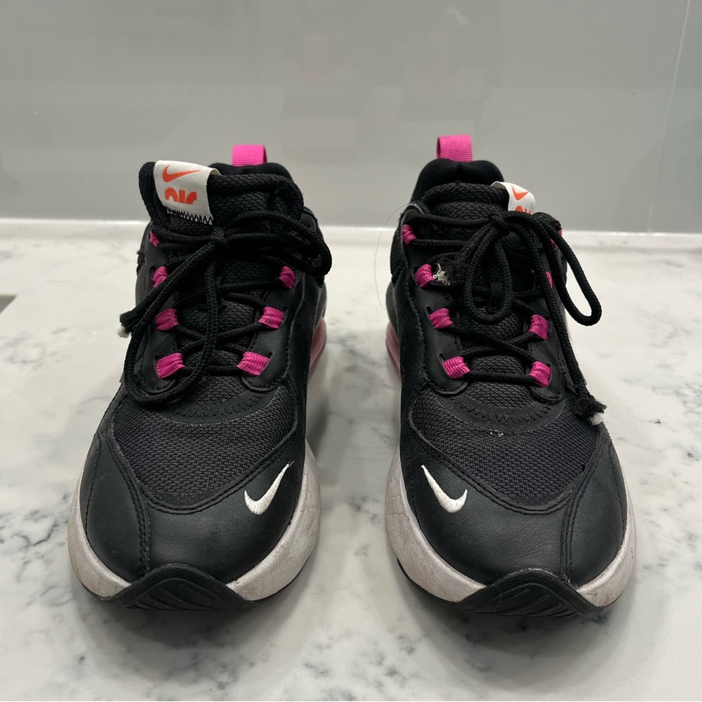 Black Nike Sneakers with Pink/Green Accents